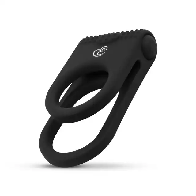 Easy Toys - Admire Ring Vibrating. Wibrujący ring erekcyjny z podwójnym pierścieniem opóźniającym wytrysk, wibrujący bullet stymulujący łechtaczkę