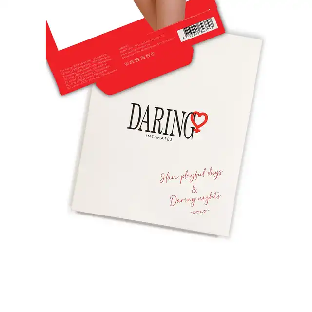 Daring - Nicolette Crotchless Panty L/XL. Czarne, odważne i seksowne figi damskie z otwartym tyłem i niesamowitą koronką