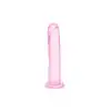 RealRock - Crystal Clear 6" Pink. Realistyczne dildo z przyssawką w podstawie, przezroczysty materiał o delikatnym różowym zabarwieniu