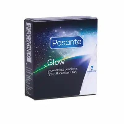 Pasante - Glow in the Dark 3szt. Fluorescencyjne prezerwatywy, świecące w ciemności, prezerwatywa o anatomicznym kształcie 