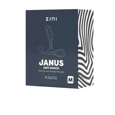 Zini - Janus Anti Shock Medium Black. Silikonowy stymulator prostaty o ergonomicznym i super stymulującym kształcie, prosta konstrukcja o genialnym działaniu