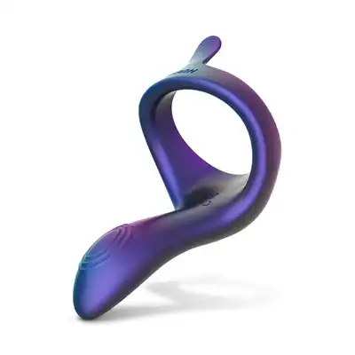 Hueman - Vibrating Strap-on Cockring. Wibrujący pierścień na penisa z dwoma stymulującymi wypustkami, genialny dodatek do klasycznego stosunku