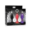 Master Series - Kink Inferno Drip Candles Black/Purple/Red. Zestaw kolorowych świec do BDSM w kształcie plugów analnych. Doskonały pomysł na urozmaicenie waszej sesji. 