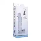 Real Rapture - Dildo Clear Emotion Small - realistyczne dildo z przyssawką i jądrami. Przezroczyste