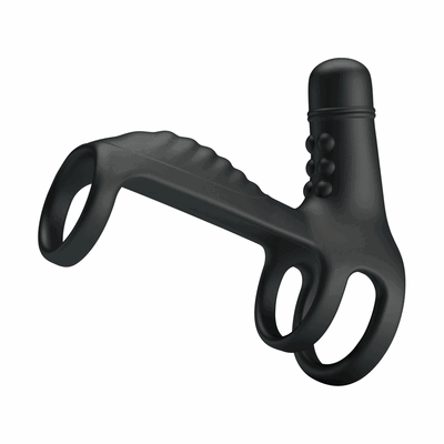 Pretty Love - Vibrating Penis Sling. Wibrująca nakładka na penisa ze stymulatorem łechtaczki z wypustkami, wzmacnia i przedłuża erekcję dodatkowo stymulując partnerkę