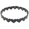 Sex &amp; Mischief - Heart Day Collar. Czarna obroża na szyję z serduszkami, choker z miękkiej sztucznej skóry z kluczykiem w kształcie serduszka