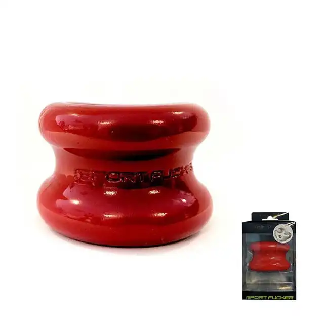 Sport Fucker - TPE Muscle Ball Stretcher - Red - rozciągacz na jądra. Nakładka wykonana z tworzywa sztucznego