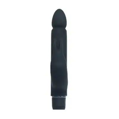 Timeless - Extra Rabbit Black. Wibrator podwójny ze stymulatorem łechtaczki w kształcie króliczka, regulacja mocy wibracji z aksamitnym wykończeniem