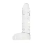 Real Rapture - Dildo Clear Sensation Small - realistyczne mini dildo z jądrami. Przezroczyste
