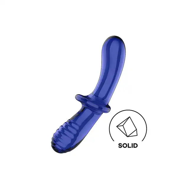Satisfyer - Double Crystal Light Blue. Dwustronne dildo ze szkła borokrzemowego odpornego na pękanie. Uniwersalne zastosowanie z wykonaniem na najwyższym poziomie