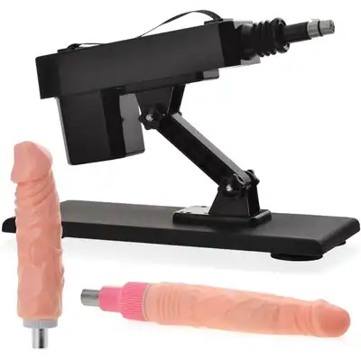 Scala - Sex Machine. Automatyczna seks maszyna z dwoma wymiennymi końcówkami, realistyczny wibrator i dildo, 420 ruchów na minutę