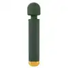 Emerald Love - Luxurious Wand Massager USB. Elegancka, zielona magiczna różdżka z ruchomą główką i 10 trybami wibracji