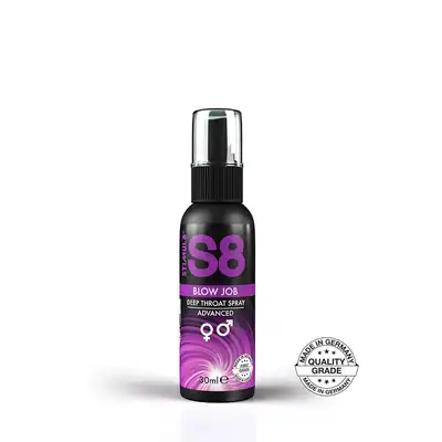 S8 - Deep Throat Spray 30ml. Znieczulający spray do seksu oralnego o intensywnym, miętowym smaku. Przygotujcie się na głębsze doznania!