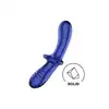 Satisfyer - Double Crystal Light Blue. Dwustronne dildo ze szkła borokrzemowego odpornego na pękanie. Uniwersalne zastosowanie z wykonaniem na najwyższym poziomie