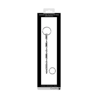 Ouch! - Urethral Sounding Dilator. Wytrzymała, teksturowana sonda cewkowa z uchwytem w postaci pierścienia o-ring. 