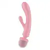 Satisfyer - Triple Lover Pink. Wibrator z króliczkiem i magiczna różdżka, potrójna stymulacja to trzy razy więcej przyjemności