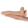 Real Safe - Long Stocky Dildo Flesh. Realistyczne dildo z naturalnymi jądrami, żołędzią i żyłami. Odkryj autentyczność przyjemności