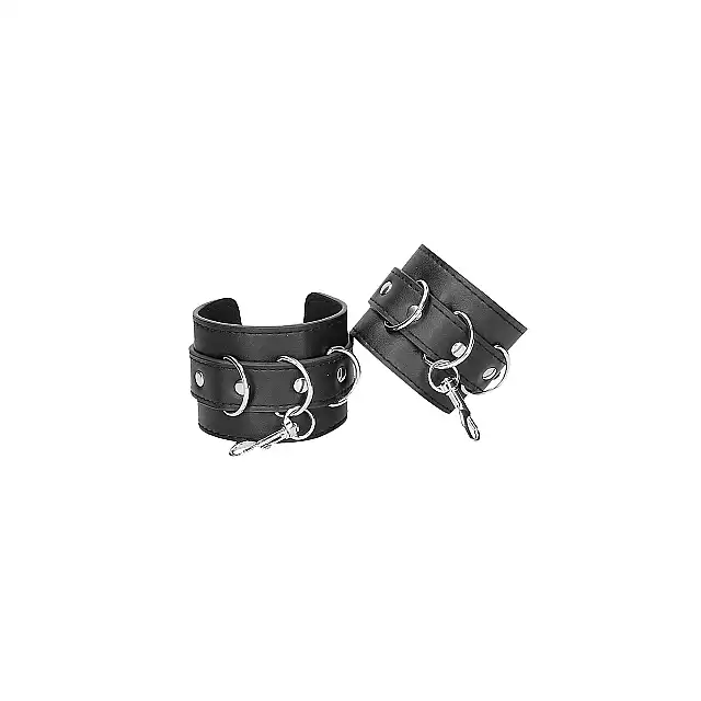 Ouch! - Bonded Leather Hogtie With Hand and Ankle Cuffs. Krzyżak do krępowania z dwoma parami kajdanek na kostki i nadgarstki. Ostatnia sztuka!
