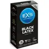 EXS - Black Latex 12 szt. Czarne prezerwatywy lateksowe, bezzapachowe i bezsmakowe, rozszerzana końcówka dla lepszego dopasowania