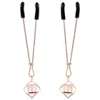 Sex &amp; Mischief - Brat Pearl Nipple Clips - unikatowe klipsy na sutki z różowego złota z perełkami. Regulowane