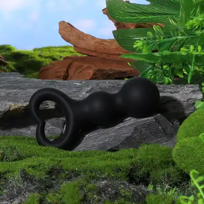 #Enjoy - Plug Heart Clip Ball. Całkowicie silikonowa wtyczka analna o kształcie dwóch kulek, bezpieczny uchwyt w kształcie serduszka