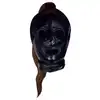 Ouch! - Mask with Brown Pony Tail - maska na twarz z brązowymi włosami w kształcie końskiego ogona