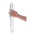 Real Rapture - Double Treasure M Dildo - dwustronne dildo o realistycznym trzonie. Przezroczyste 