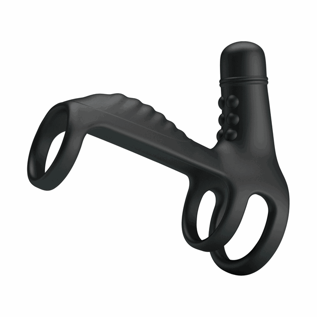 Pretty Love - Vibrating Penis Sling. Wibrująca nakładka na penisa ze stymulatorem łechtaczki z wypustkami, wzmacnia i przedłuża erekcję dodatkowo stymulując partnerkę