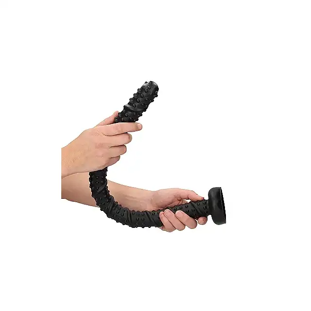 OUCH! - Ass Textured Snake Dildo 20''. Ultra długie dildo analne ze stymulującymi wypustkami i żłobieniami, głęboka i intensywna stymulacja analna