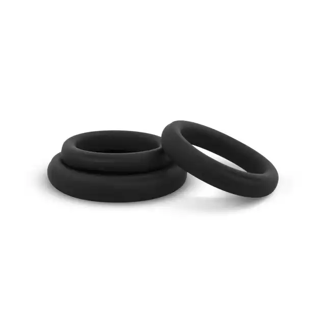 Easy Toys - Silicone Cock Ring 3 Piece Set. Zestaw trzech silikonowych ringów erekcyjnych, wydłużenie stosunku i wzmocnienie erekcji
