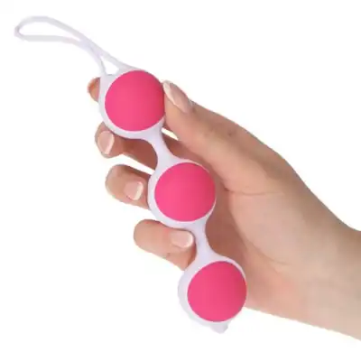 Toyz4Lovers - Vaginal balls triple triple White - kulki gejszy do ćwiczeń mięśni Kegla. Różowe