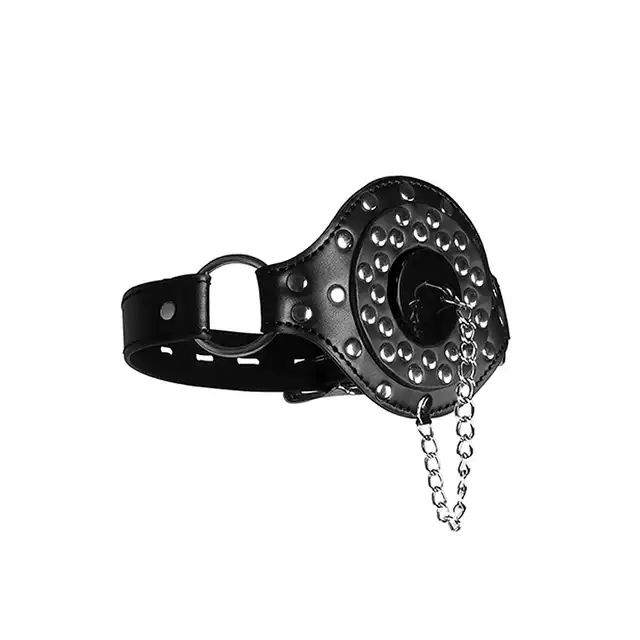 Ouch! - Open Mouth Gag with Plug Stopper Black - knebel na usta z zatyczką. Przejmij władzę!