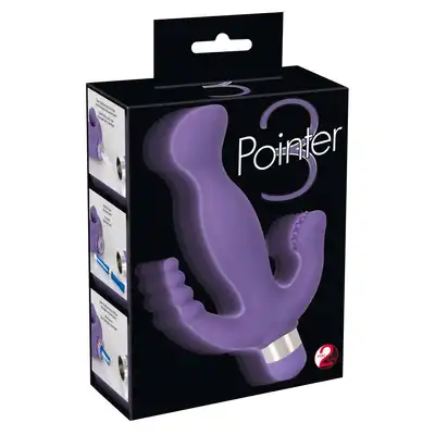 You2Toys - 3 Pointer Purple. Wszechstronny fioletowy wibrator z zakrzywioną końcówką, stymulatorem łechtaczki i stymulatorem odbytu, oferuje 5 trybów wibracji
