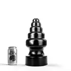 All Black - AB 53 13,5 cm średnicy. Wielki, czarny schodkowy plug analny z szeroką podstawą. Ekstremalne wyzwanie dla odważnych!
