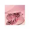 Glaze Glass - Rosebud Beaded Plug 14 cm. Różowy, szklany korek analny ze żłobieniami i elegancką różyczką. Jakość premium. 