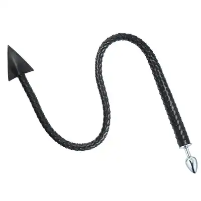 Oproducts - Devil Tail Buttplug and Weaved Whip. Wtyczka analna z batem w kształcie ogonka diabełka. Intrygujący dodatek do sesji BDSM