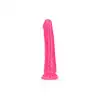 RealRock - Slim Dildo 6" Pink. Realistyczne dildo o zmniejszonej średnicy z przyssawką w podstawie, różowy nieporowaty materiał