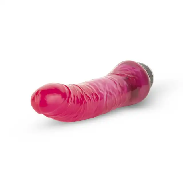 Easy Toys - Jelly Passion Realistic Vibrator Skin. Różowy realistyczny wibrator o kształcie z naturalnymi żyłkami i żołędzią, płynna regulacja mocy wibracji