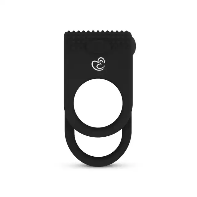Easy Toys - Admire Ring Vibrating. Wibrujący ring erekcyjny z podwójnym pierścieniem opóźniającym wytrysk, wibrujący bullet stymulujący łechtaczkę