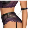 Cottelli Bondage - Cup Bondage 80B/M - seksowny komplet bielizny z kajdankami. Inspirujący fiolet 