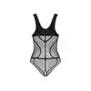 Obsessive - B336 body otwarte S/M/L. Siateczkowe, seksowne czarne body podkreślające kobiecą sylwetkę 