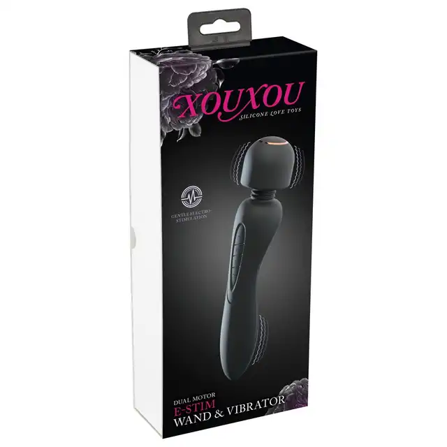 Xou Xou -  E-Stim Wand &amp; Vibrator. Niesamowita magiczna różdżka 2 w 1. Wibracje i elektrostymulacja. Dwa zakończenia!