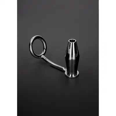 Shots Steel - Intruder With Tunner Buttplug Ring. Solidny,  metalowy ring na penisa z korkiem analnym typu tunel. Zabawa wysokiej jakości. 