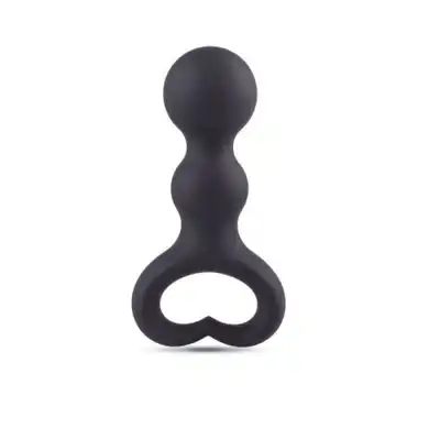 #Enjoy - Plug Heart Clip Ball. Całkowicie silikonowa wtyczka analna o kształcie dwóch kulek, bezpieczny uchwyt w kształcie serduszka