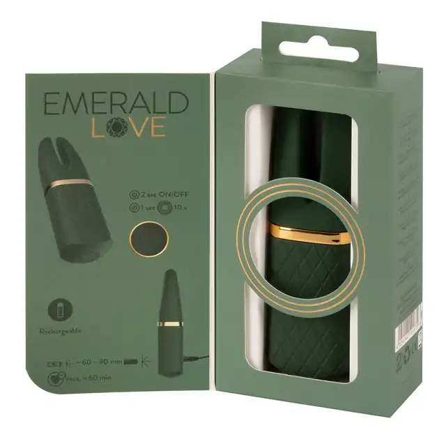 Emerald Love - Luxurious Split Tip Vibrator. Mini stymulator z elastycznymi ramionami. Doskonały do pieszczot łechtaczki, sutków czy jąder. Multi zadaniowy!