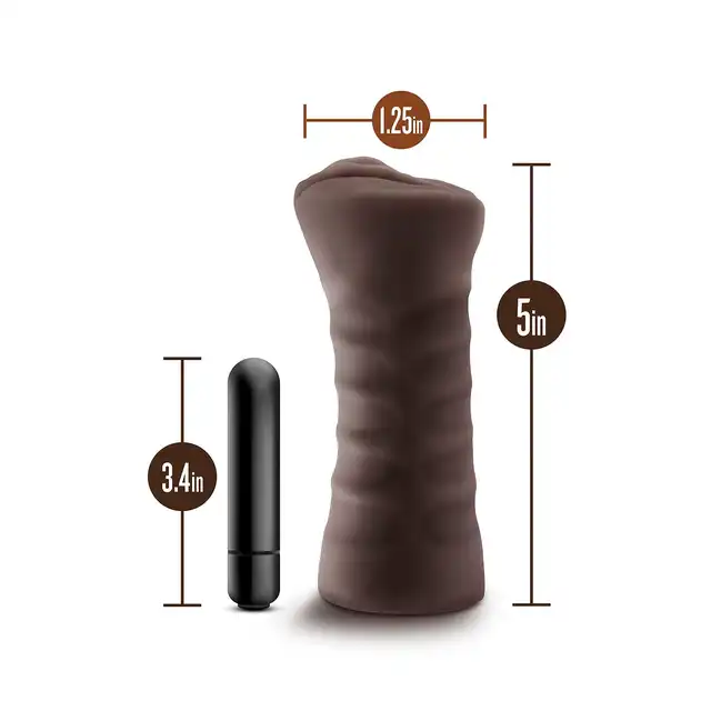 Hot Chocolate - Brianne Chocolate. Realistyczny masturbator z cyberskóry. Wibrujący bullet dla intensywnych doznań. Doskonała jakość i realistyczny odlew!
