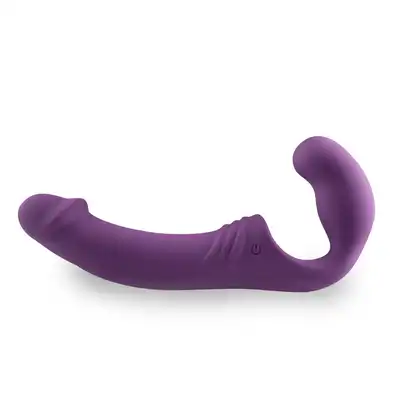 Easy Toys - Strapless Strap-On Vibrator - Purple - strap - on z opcją wibracji. Idealna przyjemność na wyciągnięcie ręki
