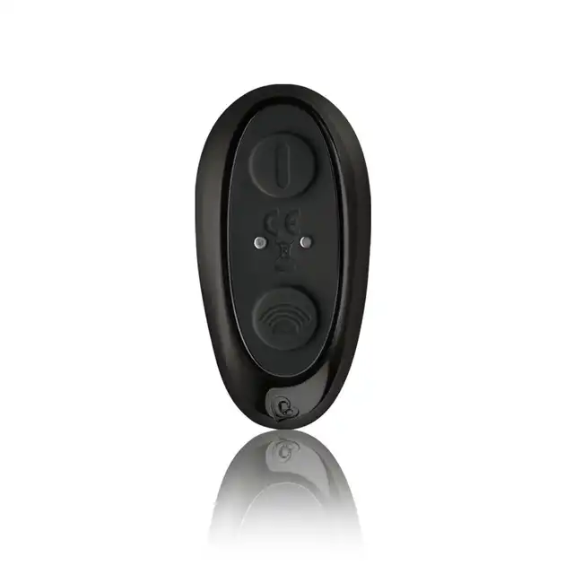 Rocks Off - The-Vibe 2 Prostate Vibrator with Remote Control. Nowoczesny, czarny stymulator prostaty z podwójnym ringiem i pilotem 