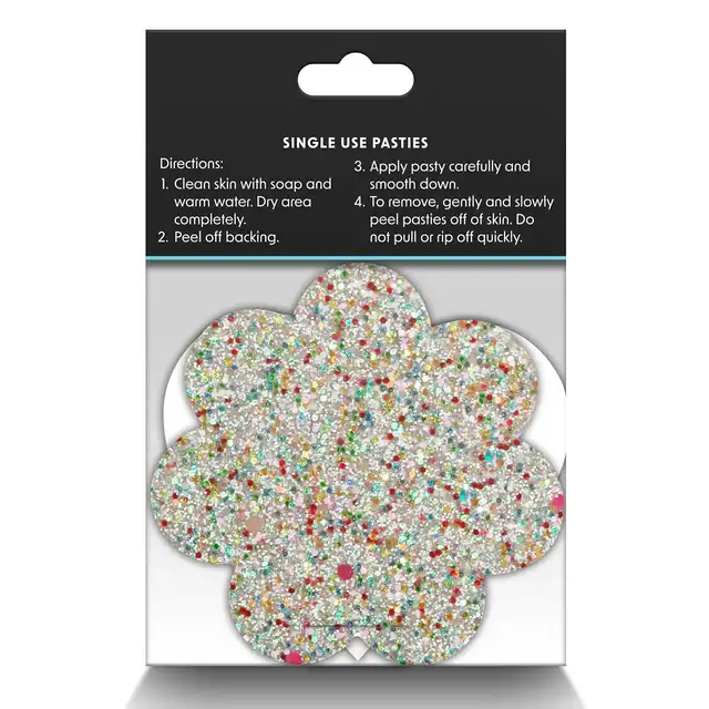 Pretty Pasties - Heart And Flower Glow In Dark. Dwie pary naklejek na sutki w dwóch kształtach, nasutniki świecące w ciemności