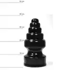 All Black - AB 53 13,5 cm średnicy. Wielki, czarny schodkowy plug analny z szeroką podstawą. Ekstremalne wyzwanie dla odważnych!